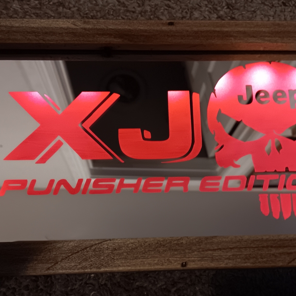 XJ Punisher Edition Mirror with Red Accents
